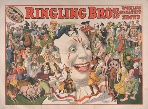 Ringling Brothers: Large Group Of Clowns
