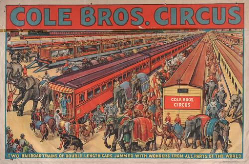 Cole Bros.: Two Railroad Trains of Double Length Cars