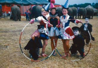 Donna Cameron, Mable Ringling, a third female performer with midget clowns