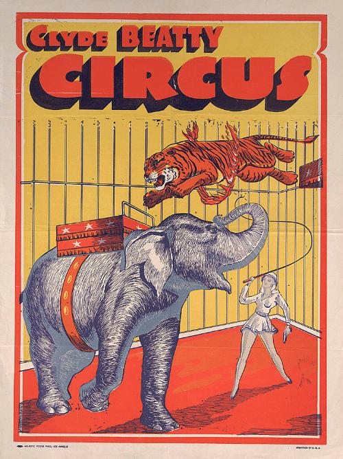 Clyde Beatty: Tiger and Elephant