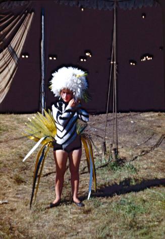Female Performer in Black and White Costume