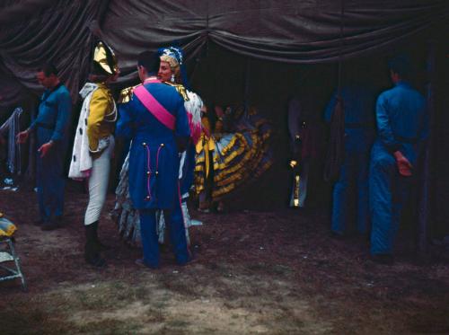 Performers waiting to enter the Big Top