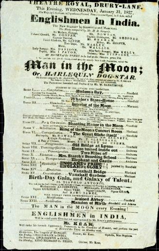 Handbill for Theatre Royal, Drury Lane. January 31, 1827