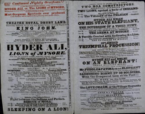 Double page Handbill for Theatre Royal, Drury Lane. October 24, 1831