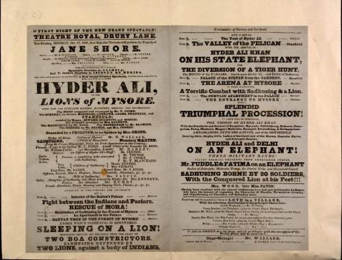 Double page Handbill for Theatre Royal, Drury Lane. October 17, 1831