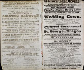 Double page Handbill for Theatre Royal, Drury Lane. February 4, 1834