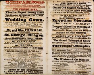 Double page Playbill for Theatre Royal, Drury Lane. February 1, 1834