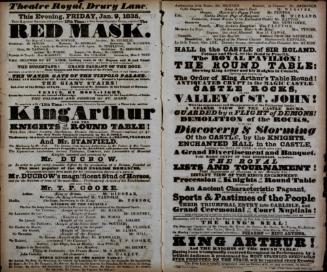 Double page Playbill for Theatre Royal, Drury Lane. January 9, 1835