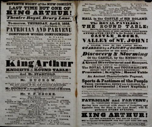 Double page Playbill for Theatre Royal, Drury Lane. April 2, 1835