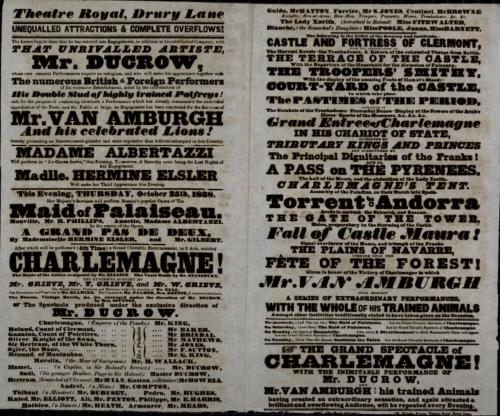 Double page Playbill for Theatre Royal, Drury Lane. October 25, 1838