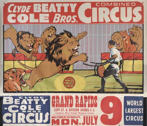 Beatty-Cole: Clyde Beatty with Charging Lions