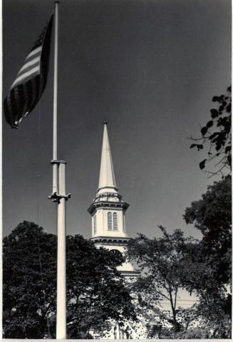 Church steeple and flagpole, Falmouth