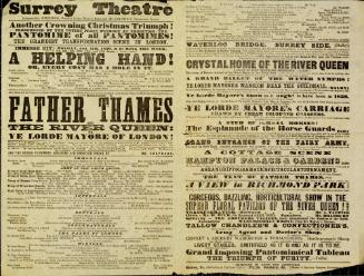 Double page Playbill for Surrey Theatre. January 17, 1859