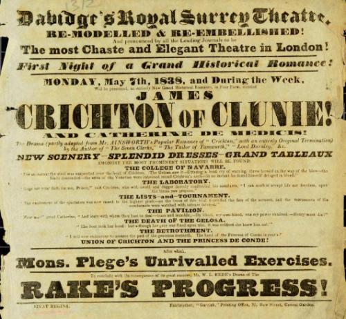 Handbill for Royal Surrey Theatre. May 7, 1838