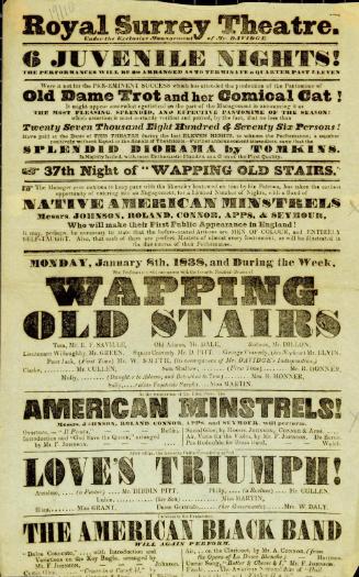 Handbill for Royal Surrey Theatre. January 8, 1838