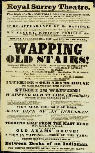 Handbill for Royal Surrey Theatre. November 13, 1837