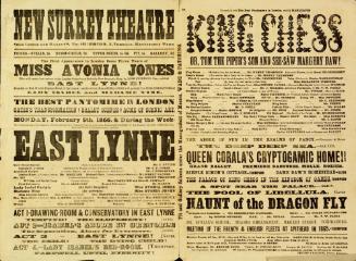 Doublepage Playbill for New Surrey Theatre. February 5, 1866