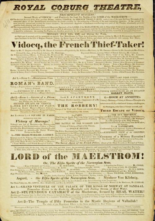 Handbill for Royal Coburg Theatre. July 13, 1829