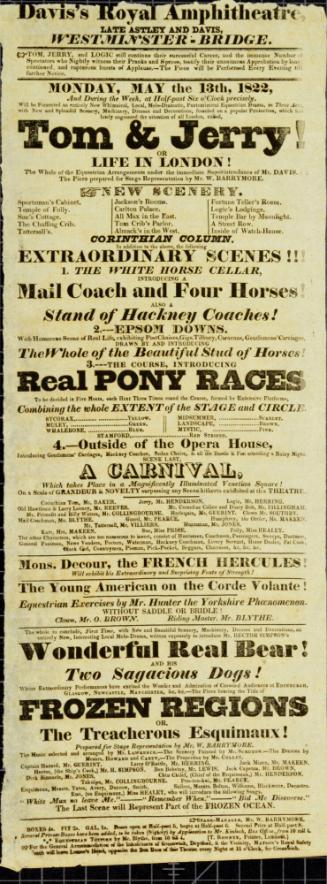 Davis's Royal Amphitheatre, Westminster-Bridge. May 13, 1822