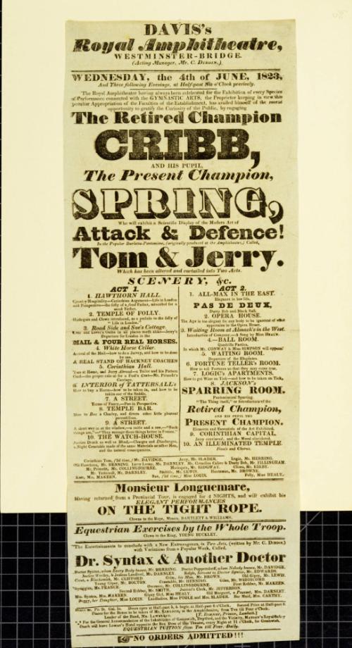 Davis's Royal Amphitheatre, Westminster-Bridge. June 4, 1823