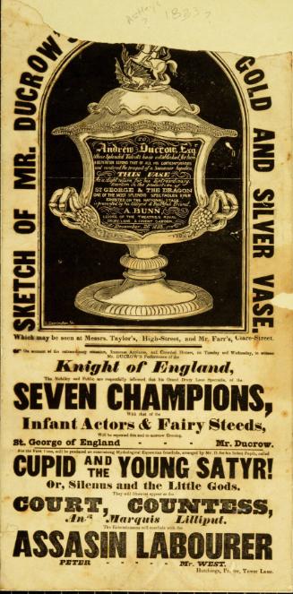 Playbill for Astley's Royal Amphitheatre. (possibly) December 26, 1833
