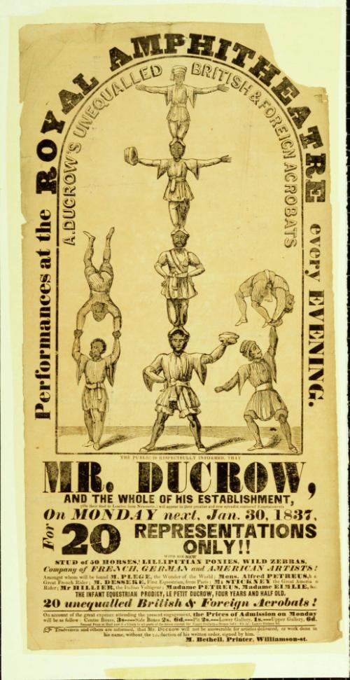 Playbill for Astley's Royal Amphitheatre. January 30, 1837.