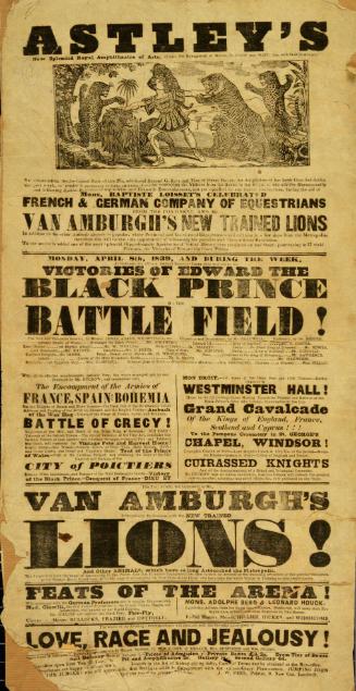Playbill for Astley's Royal Amphitheatre. April 8, 1839