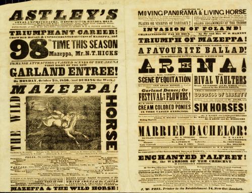 Playbill for Batty: Astley's Royal Amphitheatre, Westminster Bridge. October 7, 1850