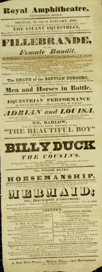 Davis's Royal Amphitheatre, Westminster-Bridge. January 6, 1823