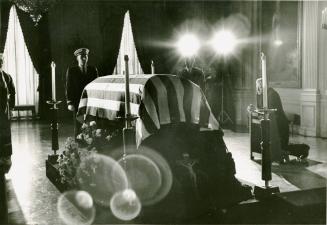 Herb Kratovil, American, 1912 – 1993, Casket of John F. Kennedy in the East Room of the White H…