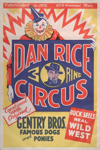 Dan Rice with the Gentry Bros.: Clown