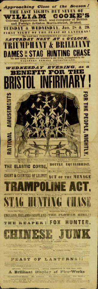 Playbill for William Cooke's Equestrian Company. January 28, 1845