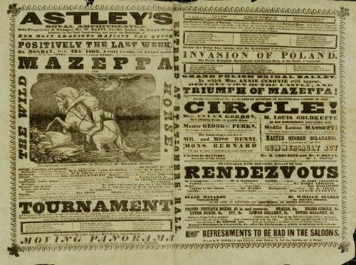 Playbill for Astley's Royal Amphitheatre. October 27, 1862