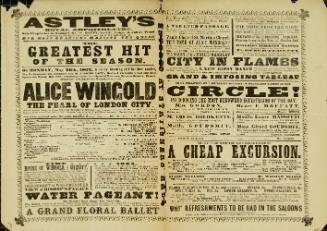 Playbill for Astley's Royal Amphitheatre. May 26, 1862