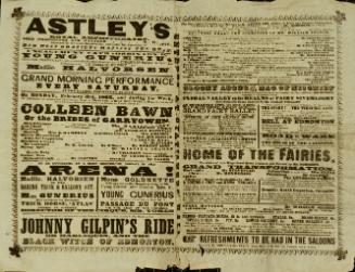 Playbill for Astley's Royal Amphitheatre. February 3, 1862