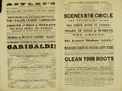 Playbill for Astley's Royal Amphitheatre. June 30, 1849