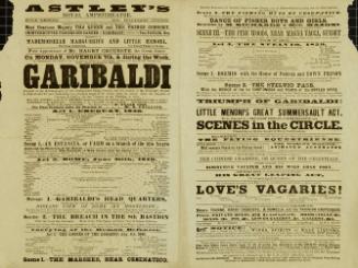 Double page playbill for Astley's Royal Amphitheatre leased by Mr. William Cooke. November 7, 1859