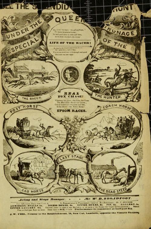 Double page playbill for Astley's Royal Amphitheatre leased by Mr. William Cooke. 1853