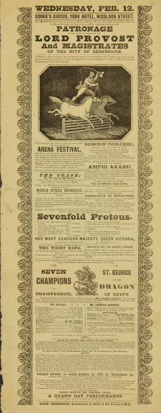 Playbill for Cooke's Circus. February 12, 1840 (maybe 1845)