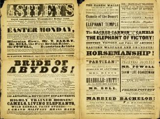 Playbill for Batty: Astley's Royal Amphitheatre, Westminster Bridge. April 5, 1847