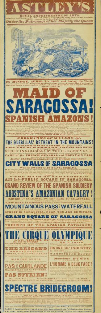 Playbill for Astley's Royal Amphitheatre. April 7, 1845