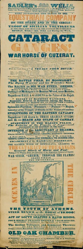 Playbill for Sadler's Wells. October 16, 1843