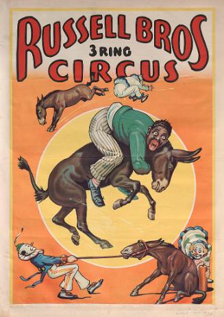 Russell Bros.: Clown on Donkey