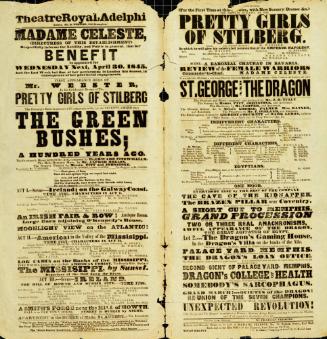 Double Page Playbill for Theatre Royal, Adelphi. April 30, 1845