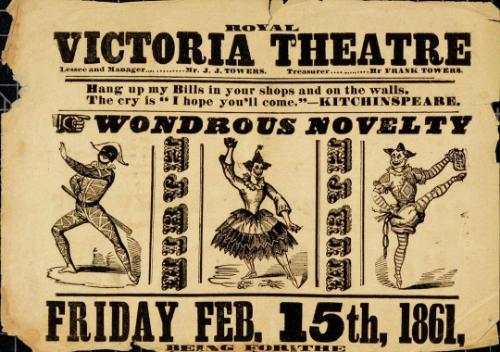 Playbill for Royal Victoria Theatre. February 15, 1861