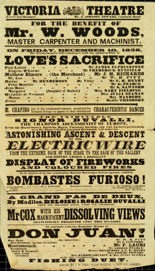Playbill for Victoria Theatre. December 10, 1858