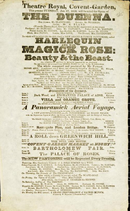 Handbill for Theatre Royal, Covent Garden. January 17, 1826
