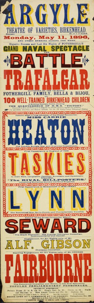 Playbill for Argyle Theatre, Birkenhead. 1896