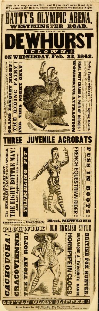 Playbill for Batty's Olympic Arena. February 23, 1842.
