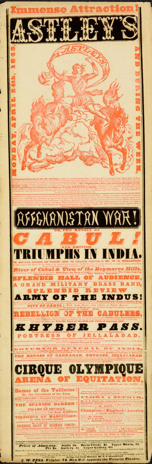 Playbill for Astley's Amphitheatre of Arts. April 24, 1843